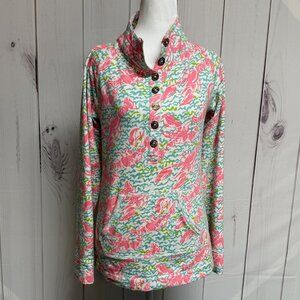 Lilly Pulitzer Captain Popover Lobstah Roll Print Cotton Small EUC